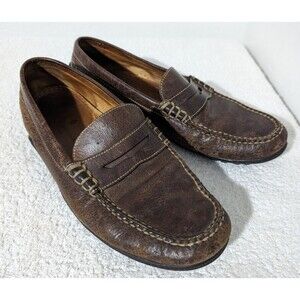 Martin Dingman Shoes Bill Brown Water Buffalo Leather Penny Loafer Mens Sz 11 W